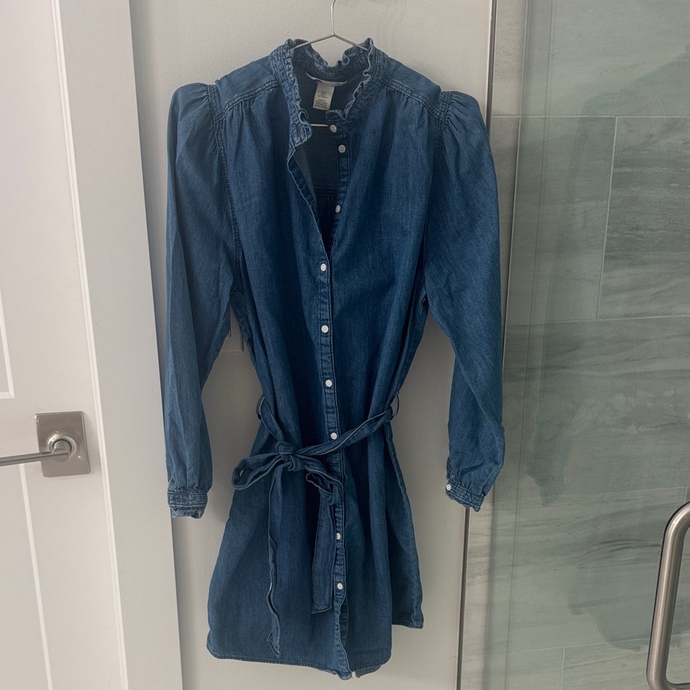 H&M Dark Blue Long Sleeve Dress